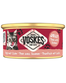 VOSKES Jelly Ton cu Somon 85 g – 100% ton cu somon în aspic, hrană complementară pentru pisici