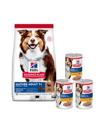 HILL'S Science Plan Canine Mature Adult Lamb & Rice 14 kg hrana cu miel si orez + 3 conserve GRATIS