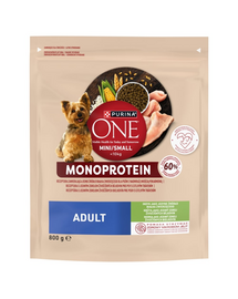 PURINA ONE Monoprotein Adult Mini/Small cu curcan 800 g hrană câini mici