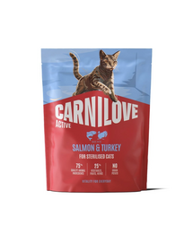 Hrană pisici sterilizate cu somon CARNILOVE Active Cat Salmon and Turkey Sterilised 400 g