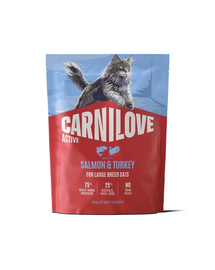 Hrană pisici mari CARNILOVE Active Cat Salmon and Turkey Adult Large 400 g somon și curcan
