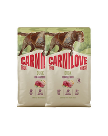 CARNILOVE True Fresh Dog Duck Adult 2x12 kg hrană uscată pentru câini adulți, cu rață proaspătă