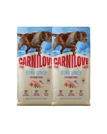 CARNILOVE True Fresh Dog Fish & Turkey Adult 2x12 kg hrană uscată pentru câini adulți, cu pește proaspăt și curcan