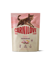 CARNILOVE True Fresh Cat Turkey Sterilised 400 g curcan, hrană pisici sterilizate