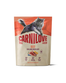 Hrană pisici talie mare CARNILOVE True Fresh Beef 400 g cu vită