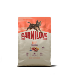 Hrană pisoi cu vită CARNILOVE True Fresh Cat Beef Kittens 2 kg