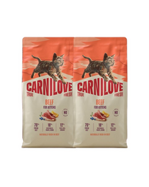 CARNILOVE True Fresh Cat Beef Kittens 2x6 kg hrană uscată pentru pisoi de toate rasele, cu vită