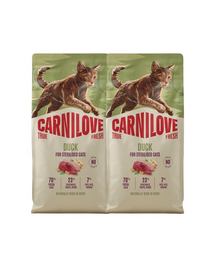 CARNILOVE True Fresh Cat Duck Sterilised 2x6 kg rață, pentru pisici sterilizate
