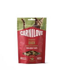 CARNILOVE Crunchy Snack Duck gustare crocantă pentru pisici 50 g cu zmeură
