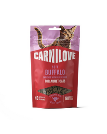 Recompense moi pisici CARNILOVE Soft Snack 50 g cu bivol și afine