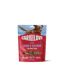 Snack pentru câini CARNILOVE Dog Jerky Lamb with Salmon 100g miel și somon