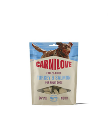CARNILOVE Freeze-Dried Turkey & Salmon snack liofilizat pentru câini 60 g