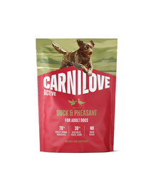 Hrană câini activi CARNILOVE Active Dog Duck and Pheasant Adult 1,5 kg rață și fazan