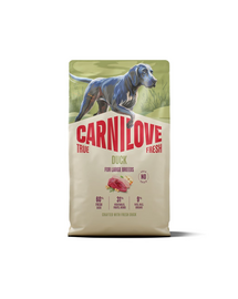 CARNILOVE True Fresh Dog Duck Junior Large 4 kg hrană cu rață pentru juniori de rase mari
