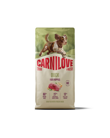 Hrană cățeluși CARNILOVE True Fresh Dog Duck Puppies 12 kg cu rață