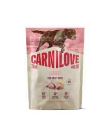 Hrană câini adulți CARNILOVE True Fresh Dog Turkey Adult 1,5 kg curcan