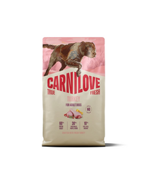 Hrană câini CARNILOVE True Fresh Dog Turkey Adult 4 kg curcan