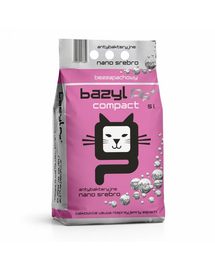 Nisip bentonitic aglomerant pentru pisici BAZYL Ag+ Compact 5 L cu nano-argint