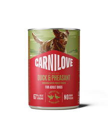 Pate pentru câini CARNILOVE Dog Can rață și fazan 400 g