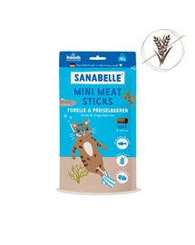 SANABELLE Mini Meat Sticks recompense moi pisici, cu păstrăv și merișoare 55 g fără cereale