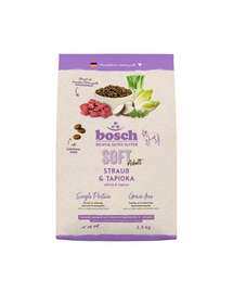BOSCH HPC Soft Adult 2,5 kg struț și tapioca hrană semi-umedă monoproteică câini adulți