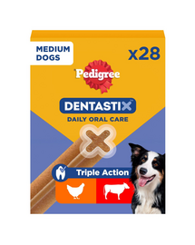 DentaStix (średnie rasy) przysmak dentystyczny dla psów 28 szt. - 4x180g