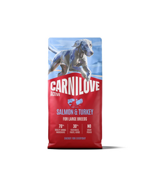 CARNILOVE Active Dog Adult Large Breeds cu somon și curcan 12 kg + CARNILOVE Freeze Dried cu curcan, 2x60 g CADOU