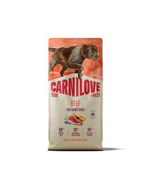 CARNILOVE True Fresh Dog Beef Adult 12 kg sucha karma ze świeżą wołowiną dla dorosłych psów