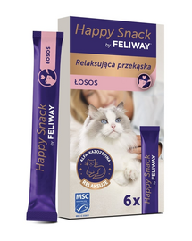 Recompensă cu somon pentru relaxare pisici FELIWAY Happy Snack 6x15 g