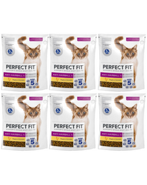 PERFECT FIT Antihairball 1+ 6x750 g sucha karma pełnoporcjowa dla dorosłych kotów bogata w kurczaka