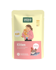 GREEN PETFOOD Kitten Pate cu pui și somon 85 g pate pentru pisoi