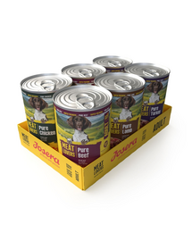 JOSERA Meat Lovers Pure Multipack vită, pui, miel, curcan, hrană umedă fără cereale pentru câini adulți, 6x400 g