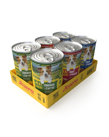 JOSERA Meat Lovers Menu Multipack 6x400 g vită, pui și rață, hrană umedă pentru câini adulți