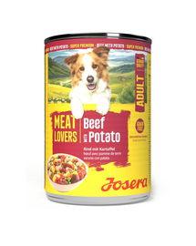 JOSERA Meat Lovers Menu 400 g hrană umedă fără cereale pentru câini adulți cu vită și cartofi