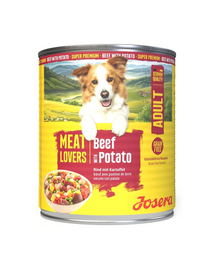 JOSERA Meat Lovers Menu Beef with Potato 800 g vită și cartofi, hrană umedă fără cereale pentru câini adulți