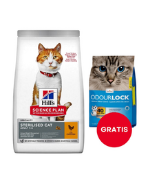 HILL'S Science Plan Young Adult Sterilised Cat 10 kg cu pui pentru pisici + nisip litieră 6 kg GRATIS