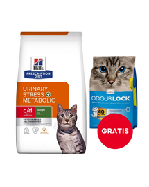 HILL'S Prescription Diet Feline Urinary Stress + Metabolic c/d Stress Multicare 8 kg + nisip pisici 6 kg GRATIS
