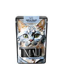 MAU Pate & Filet plic hrană pisici sterilizate, cu cerb și haskap 85 g