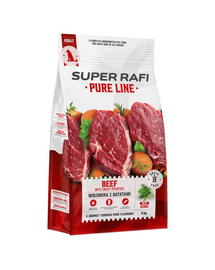 SUPER RAFI Pure Line hrană uscată pentru câini cu vită și cartofi dulci 9 kg