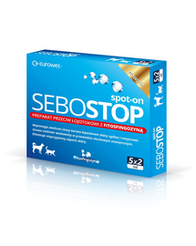 EUROWET Sebostop Spot-on cu fitosfingozină pentru câini și pisici, 5 x 2 ml