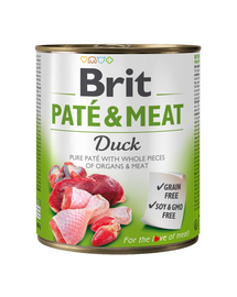 BRIT Pate&Meat Duck 800 g hrană câini, pateu cu rață