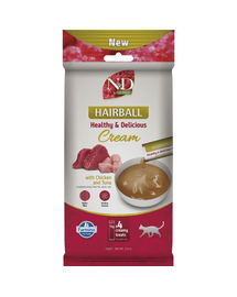 FARMINA N&D Quinoa Cat Hairball Cream Chicken and Tuna 60 g z kurczakiem i tuńczykiem, odkłaczający kremowy przysmak dla kotów