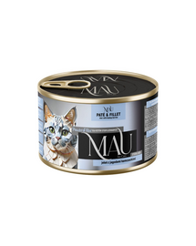 MAU Pate & Filet hrană umedă pisici sterilizate, cu cerb și haskap 185 g