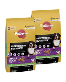 PEDIGREE Professional Nutrition Adult Maxi z Drobiem i Warzywami 2 x 12 kg dla psów ras dużych