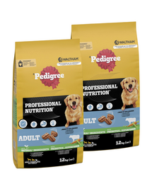 PEDIGREE Professional Nutrition Adult z Wołowiną i Warzywami 2 x 12 kg dla psów dużych i średnich ras