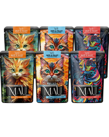 MAU Pate & Filet Mix 6x85 g hrană pentru pisici, cu sebastă, vită și curcan