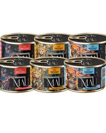 MAU Pate & Filet Mix hrană umedă pisici, cu vită, curcan și sebastă 6x185 g