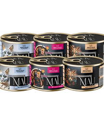 MAU Pate & Filet Mix Sterilised 6x185 g hrană pisici sterilizate, cu rață, gâscă și cerb