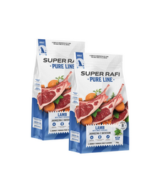 SUPER RAFI Pure Line hrană uscată pentru câini cu miel și cartof dulce 2x9 kg