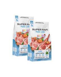SUPER RAFI Pure Line Junior hrană uscată pentru căței cu miel și cartofi dulci 2x9 kg